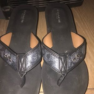 Coach wedge flip flops